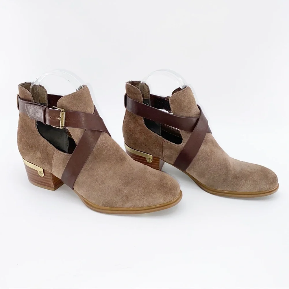 Isola Suede Wrapped Booties Size 9